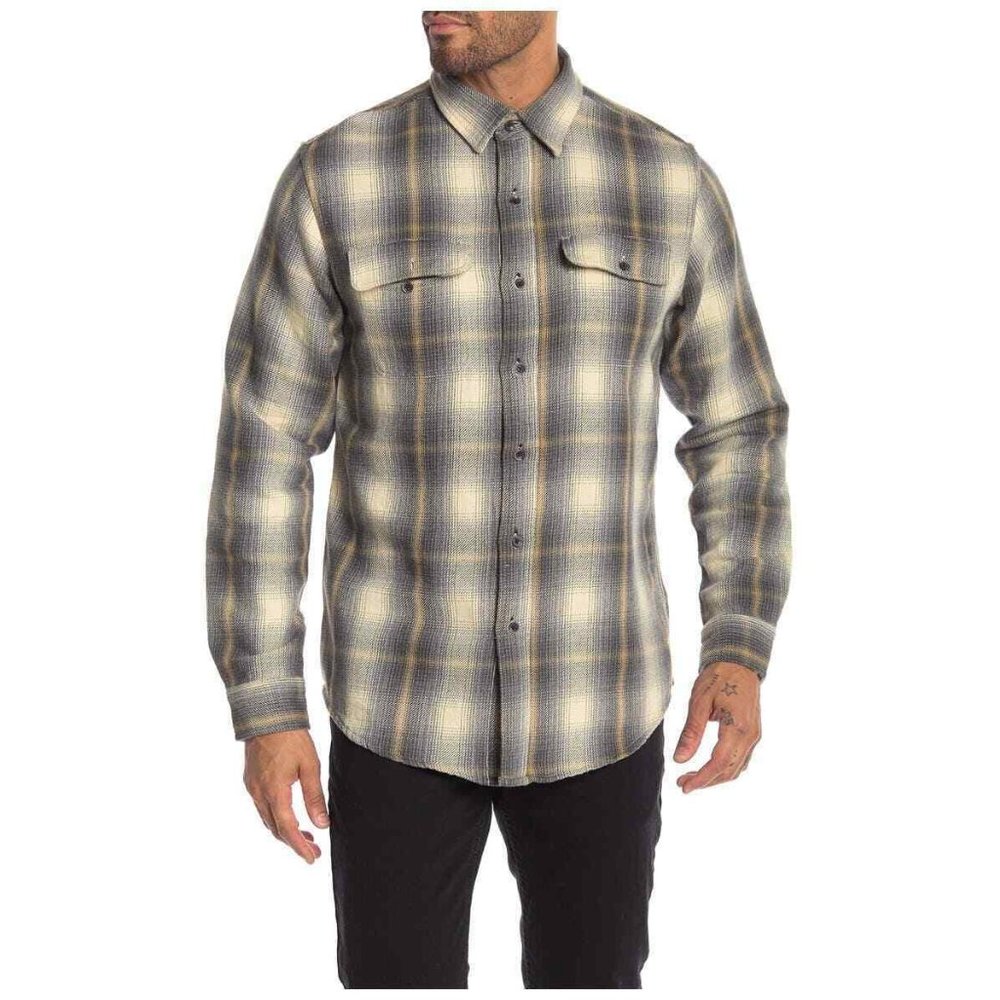 Tailor Vintage Connecticut Long Sleeve Thick Flannel Plaid Shirt Cut #8804 Large